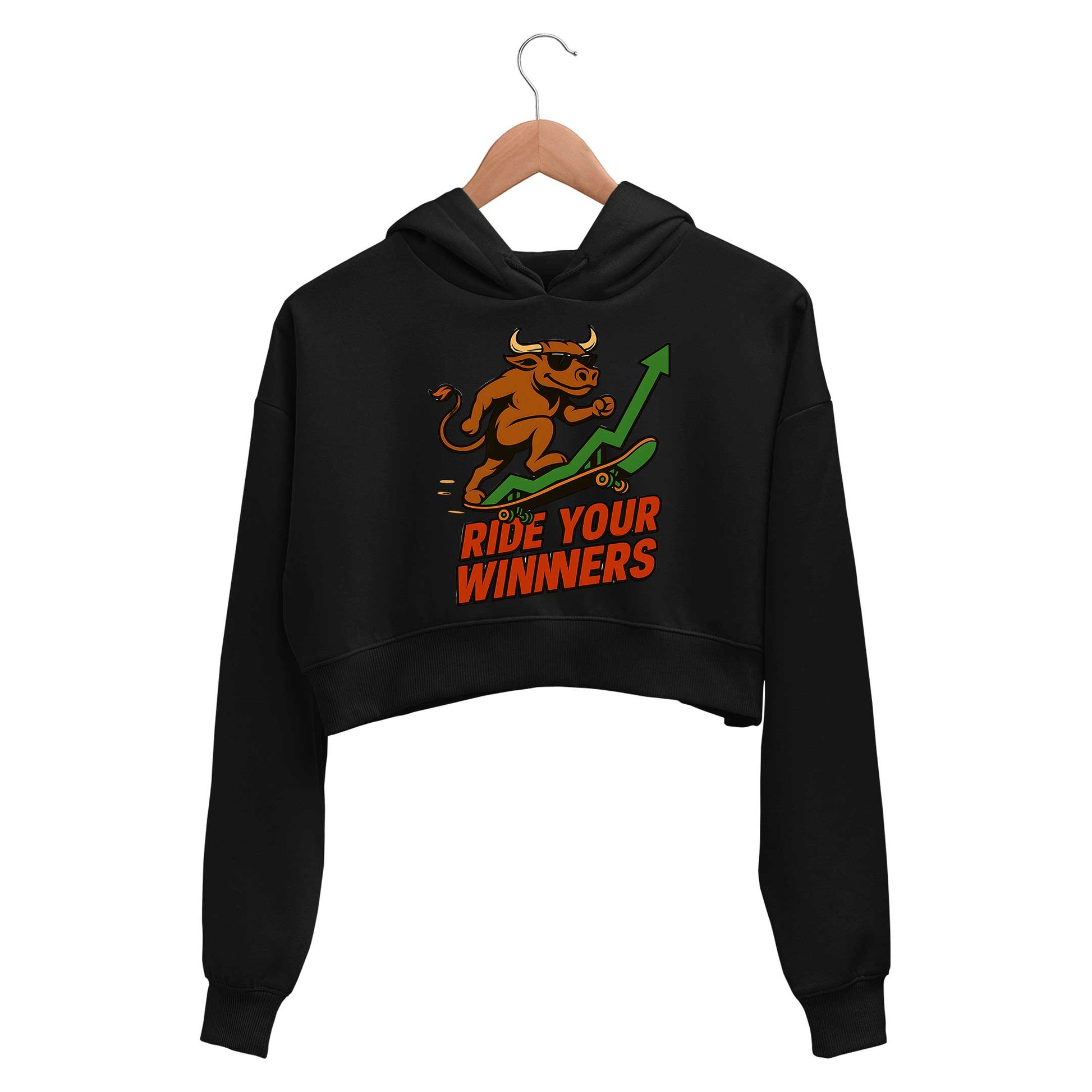 TechnoFunda Crop Hoodie - Ride Your Winners