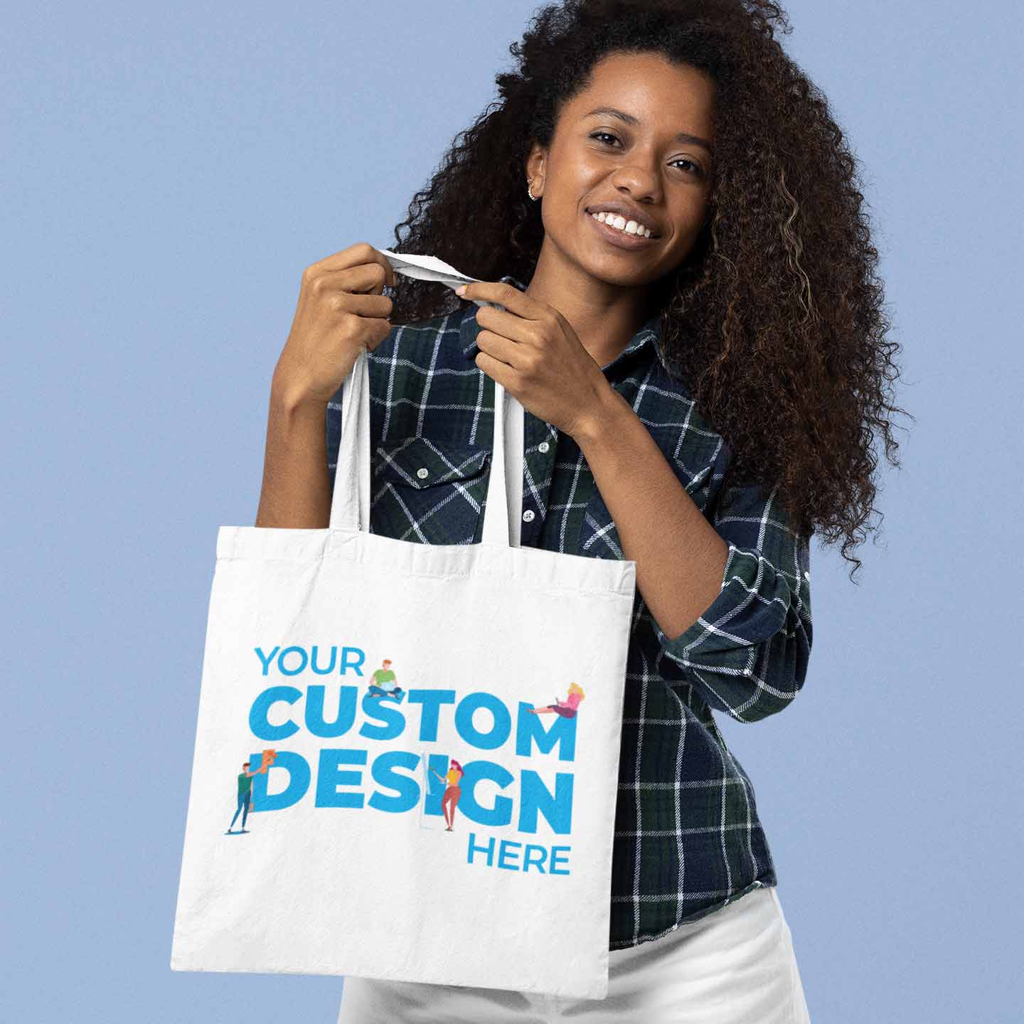 White Custom Tote Bag Zipper TechnoFunda