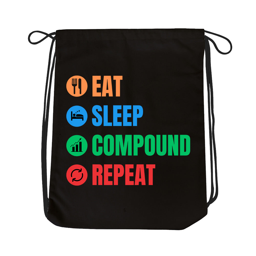 technofunda eat sleep compound repeat draswtring bag pin button printed graphic stylish buy online india TechnoFunda Shop tbt men women girls boys unisex
