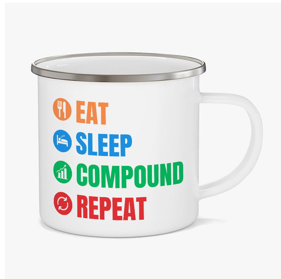 technofunda eat sleep compound repeat enamel mug pin button printed graphic stylish buy online india TechnoFunda Shop tbt men women girls boys unisex