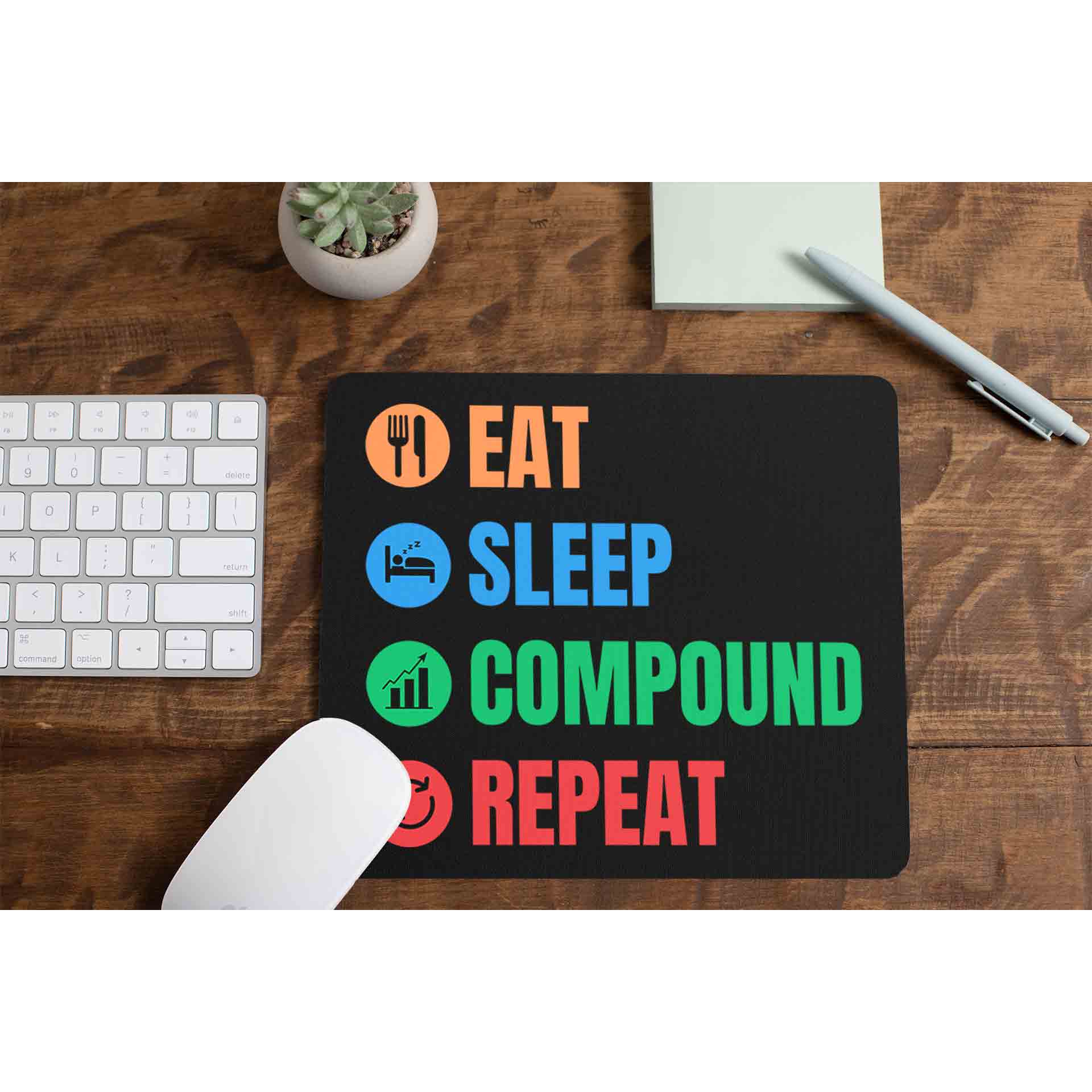 TechnoFunda Mousepad - Eat Sleep Compound Repeat