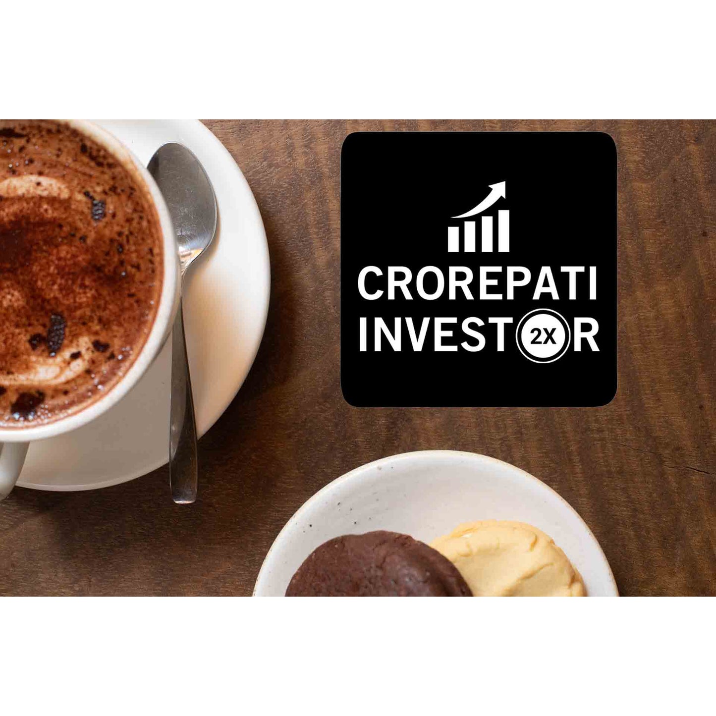 technofunda investing crorepati investor coasters wooden table cups indian finance stock equity compounding graphic stylish buy online india vivek mashrani tbt men women girls boys unisex