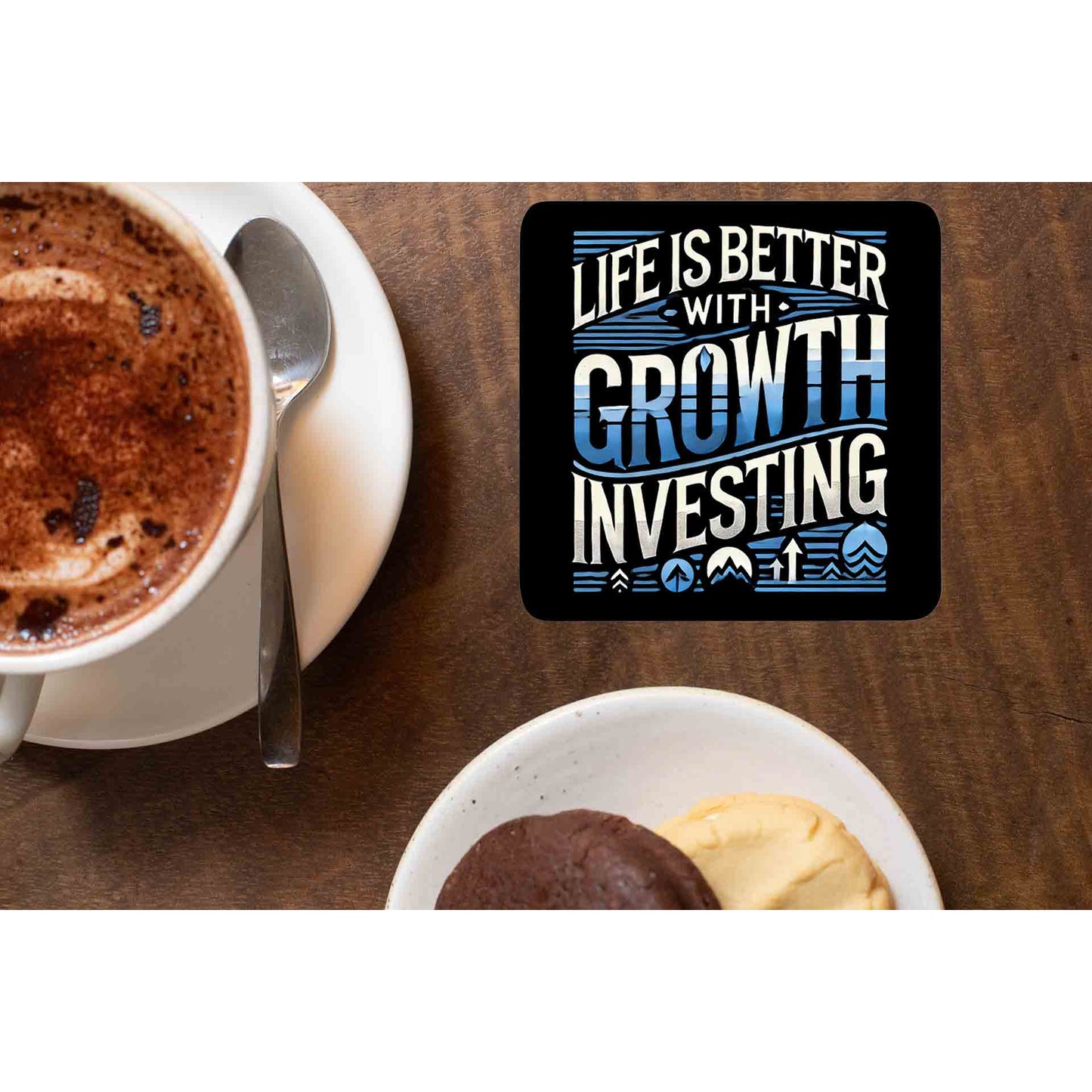 technofunda investing life is better with growth investing coasters wooden table cups indian finance stock equity compounding graphic stylish buy online india vivek mashrani tbt men women girls boys unisex
