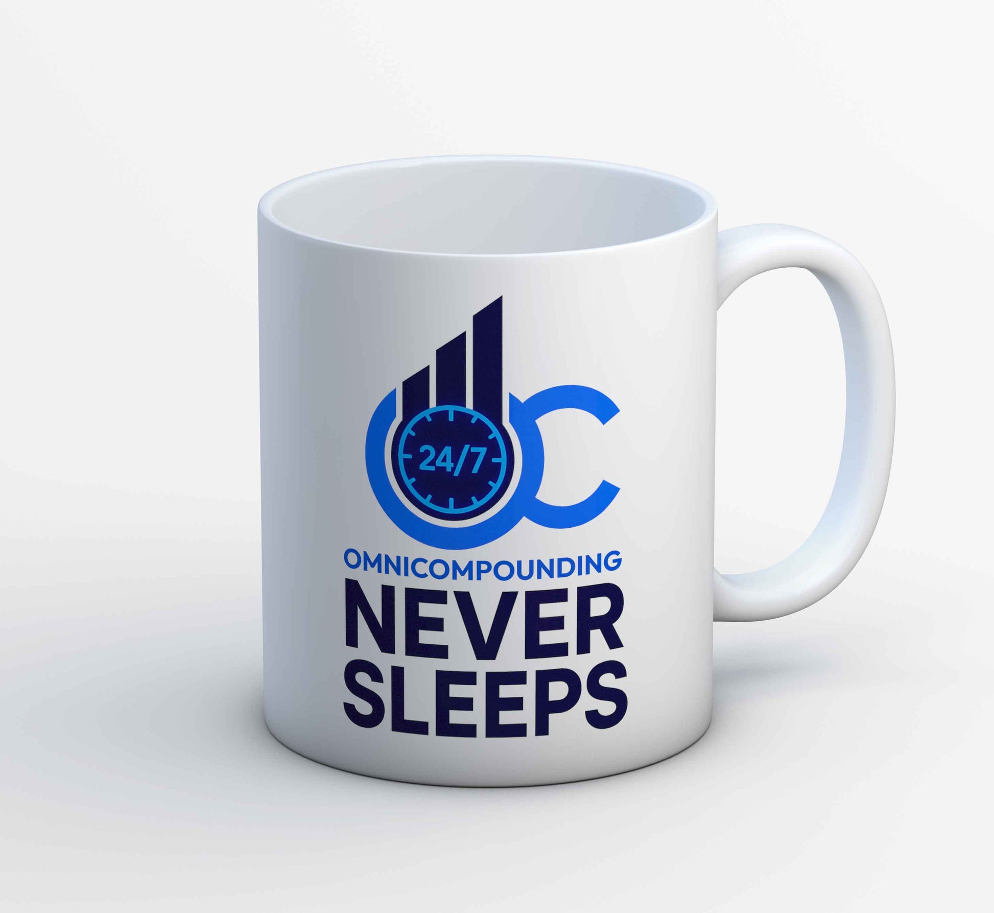 Buy TechnoFunda Mug - Omnicompounding Never Sleeps