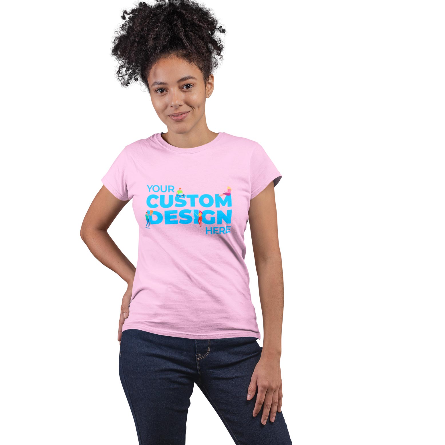 custom customizable personalised baby pink tops by TechnoFunda cotton plain baby pink top for women india tops for girls tops for women