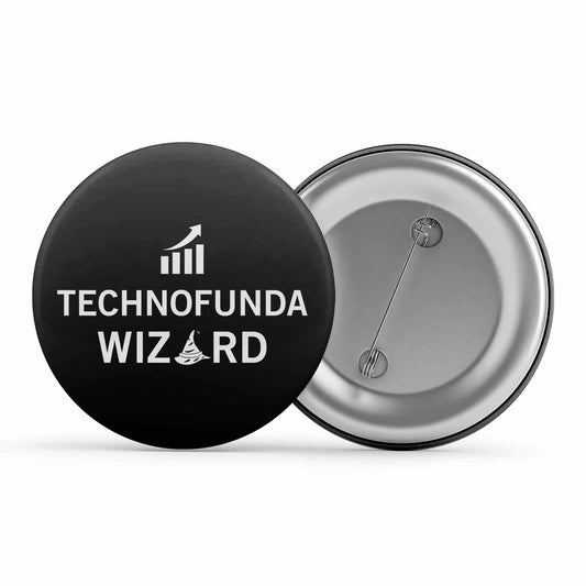 technofunda investing technofunda investing wizard badge pin button finance stock equity compounding graphic stylish buy online india vivek mashrani tbt men women girls boys unisex