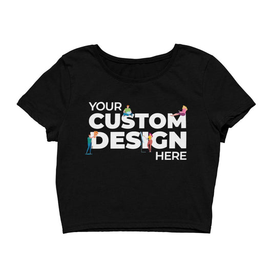 black custom customizable personalized your logo image crop tops by TechnoFunda plain black crop top crop tops india crop tops for girls