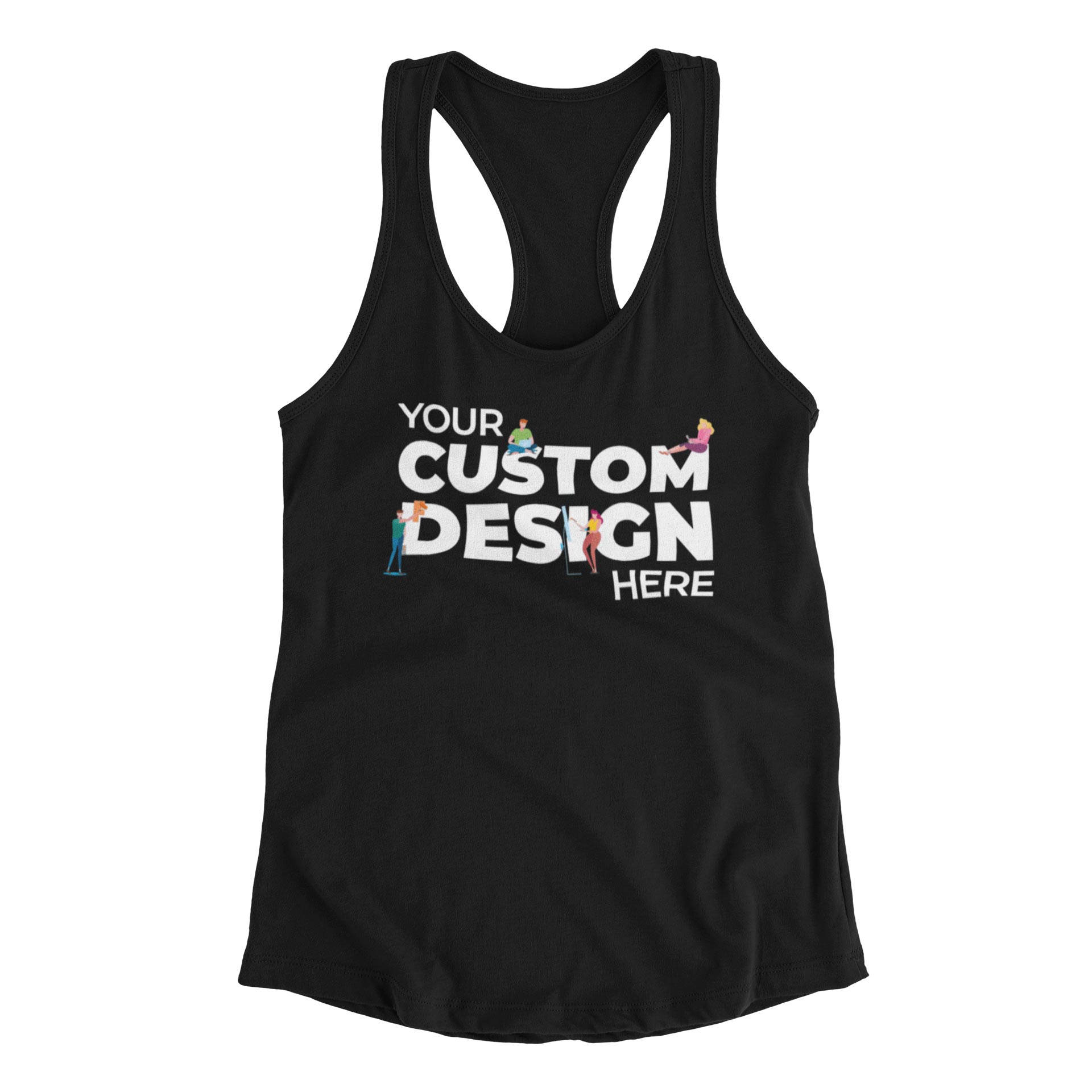 black custom customizable tank top unisex different variants TechnoFunda custom-made personalised custom t-shirts custom design personalized gifts