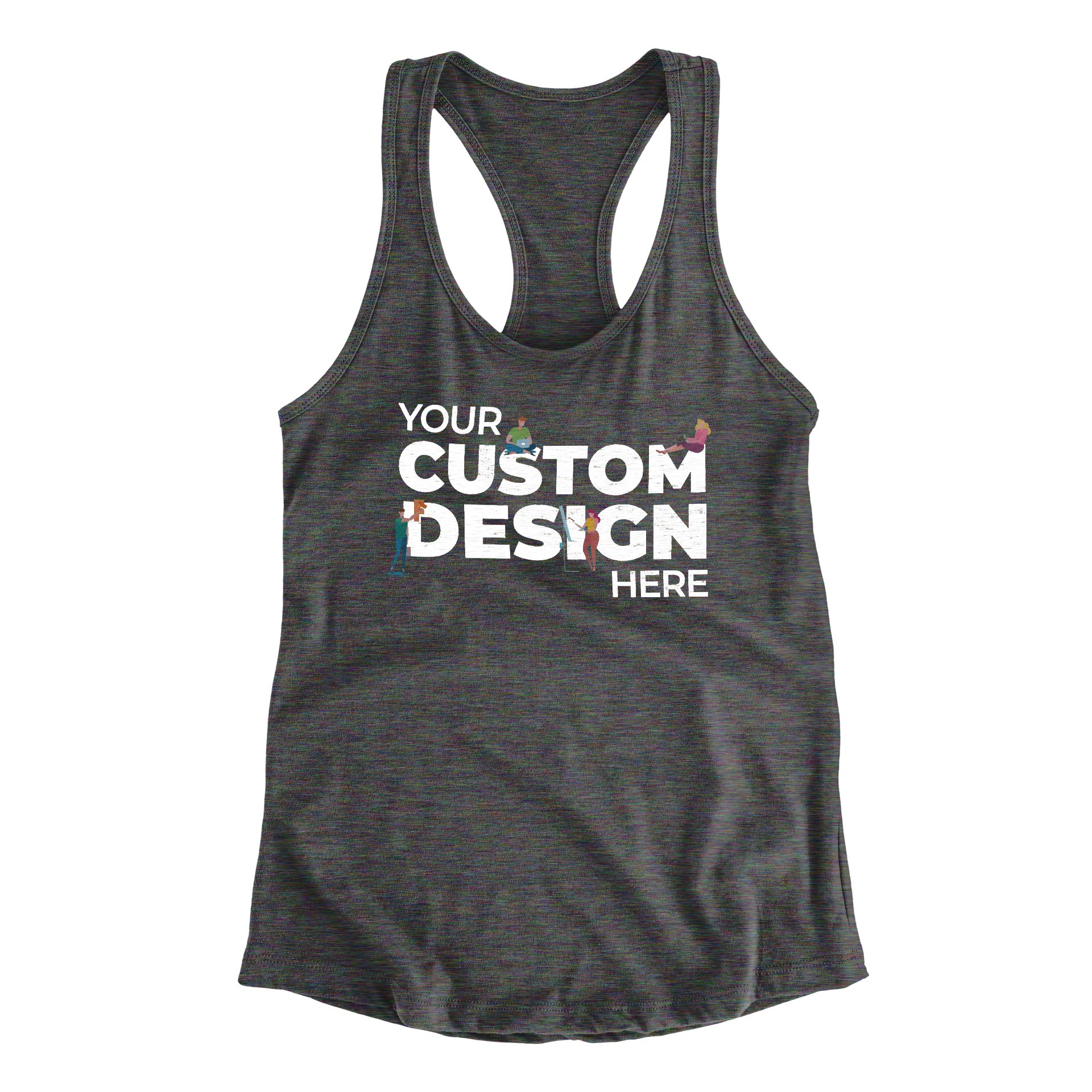 charcoal melange custom customizable tank top unisex different variants TechnoFunda custom-made personalised custom t-shirts custom design personalized gifts