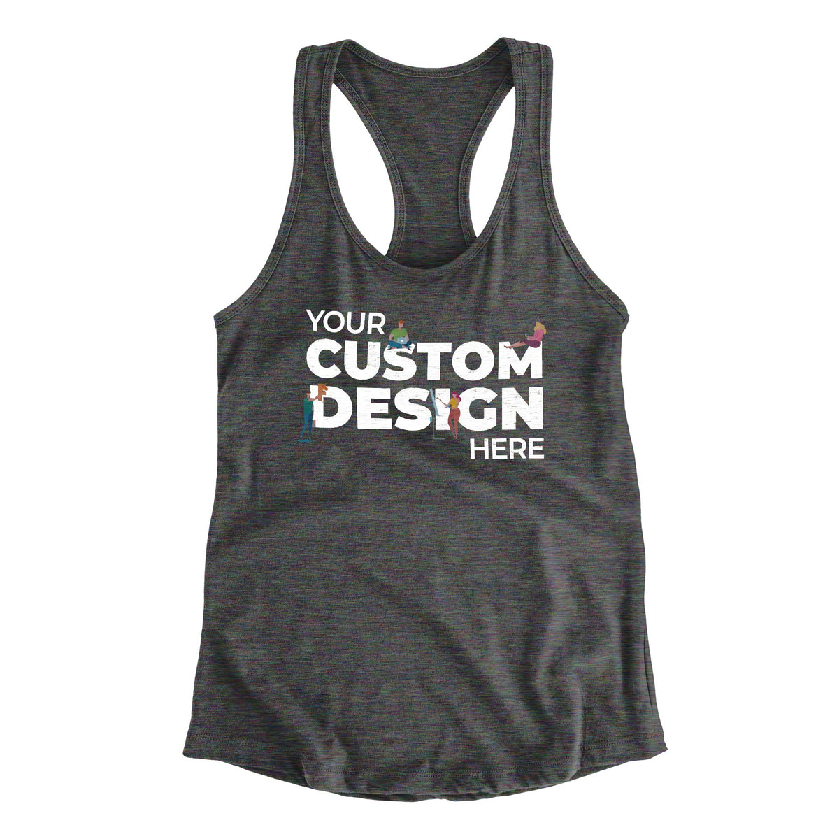 charcoal melange custom customizable tank top unisex different variants TechnoFunda custom-made personalised custom t-shirts custom design personalized gifts