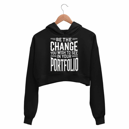 technofunda investing be the change crop hoodie hooded sweatshirt upper winterwear finance stock equity compounding graphic stylish buy online india vivek mashrani tbt men women girls boys unisex black