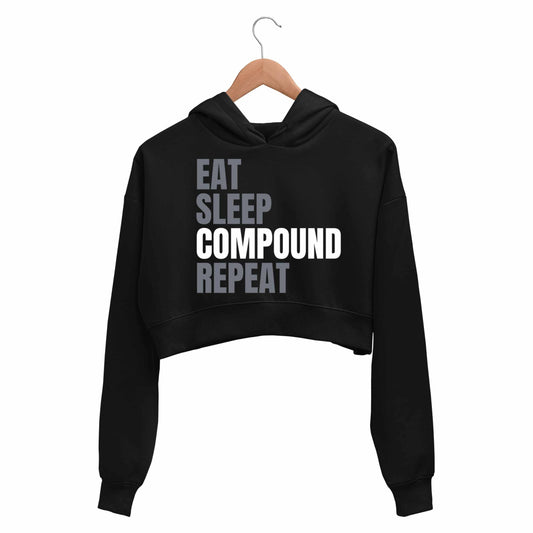 technofunda investing eat sleep compound repeat crop hoodie hooded sweatshirt upper winterwear finance stock equity compounding graphic stylish buy online india vivek mashrani tbt men women girls boys unisex black