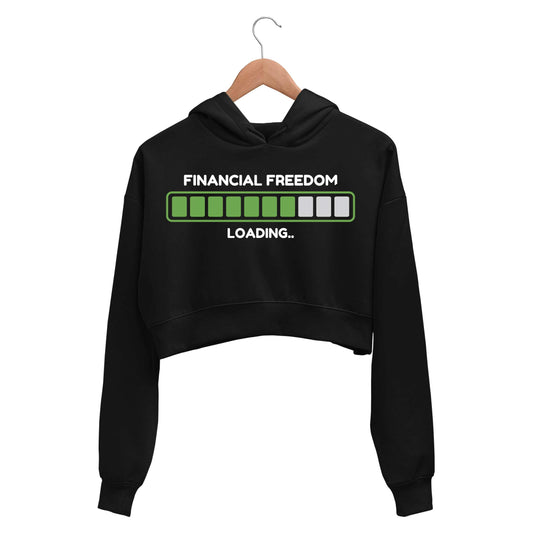 technofunda investing financial freedom loading crop hoodie hooded sweatshirt upper winterwear finance stock equity compounding graphic stylish buy online india vivek mashrani tbt men women girls boys unisex black