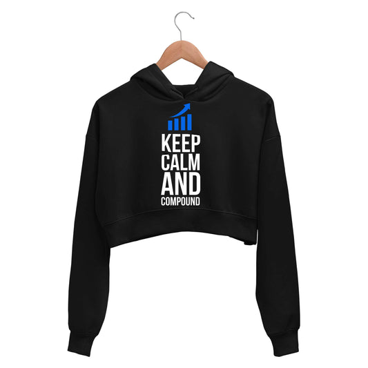 technofunda keep calm & compound crop hoodie hooded sweatshirt upper winterwear printed graphic stylish buy online india the banyan tee tbt men women girls boys unisex black