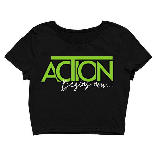 technofunda action begins now crop top printed graphic stylish buy online india the banyan tee tbt men women girls boys unisex s