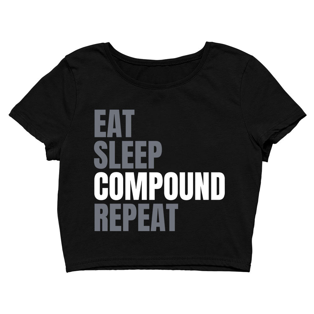 technofunda eat sleep compound repeat crop top printed graphic stylish buy online india the banyan tee tbt men women girls boys unisex s