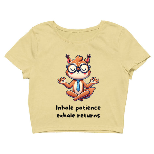 technofunda inhale patience exhale returns crop top printed graphic stylish buy online india the banyan tee tbt men women girls boys unisex s