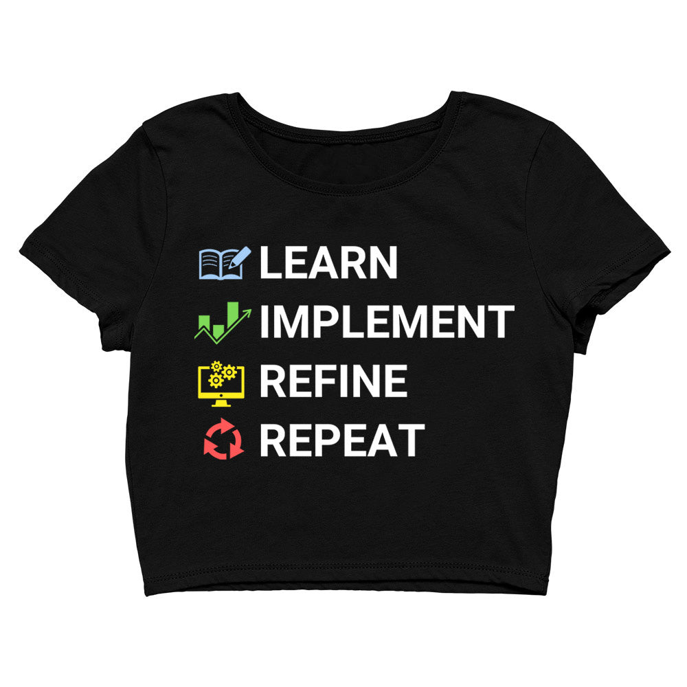 technofunda learn implement refine repeat crop top printed graphic stylish buy online india the banyan tee tbt men women girls boys unisex s