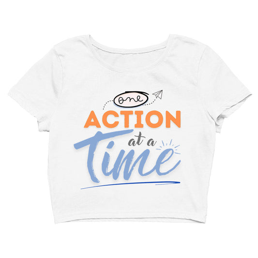 technofunda one action at a time crop top printed graphic stylish buy online india the banyan tee tbt men women girls boys unisex s