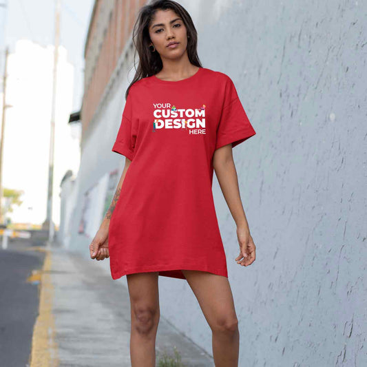 Red T-shirt Dress by TechnoFunda Custom