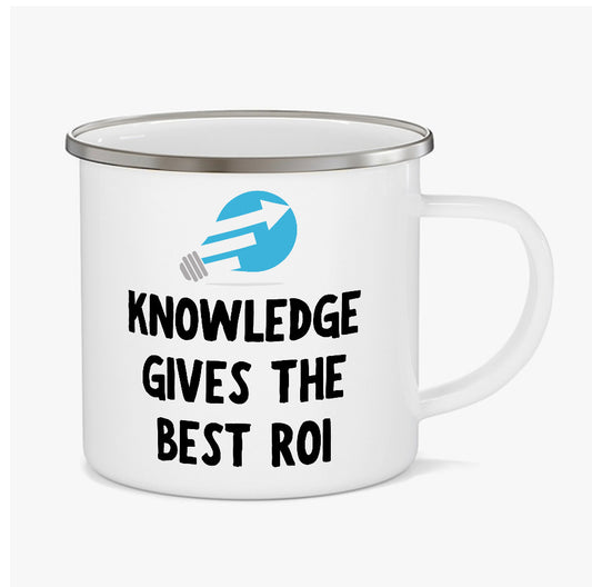 TechnoFunda Enamel Mug - Knowledge Gives The Best ROI