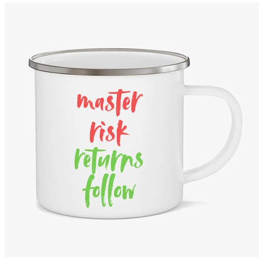 TechnoFunda Enamel Mug - Master Risk Returns Follow