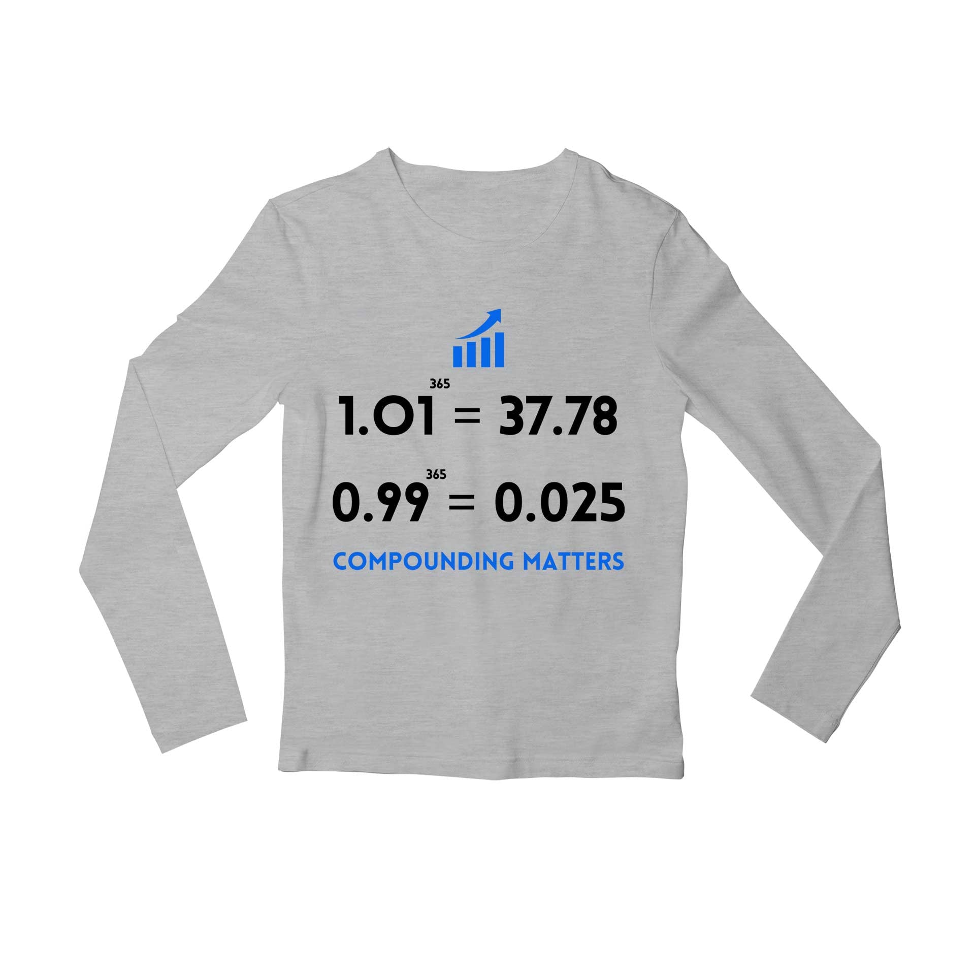 technofunda investing compounding matters full sleeves long sleeves finance stock equity compounding graphic stylish buy online india vivek mashrani tbt men women girls boys unisex gray