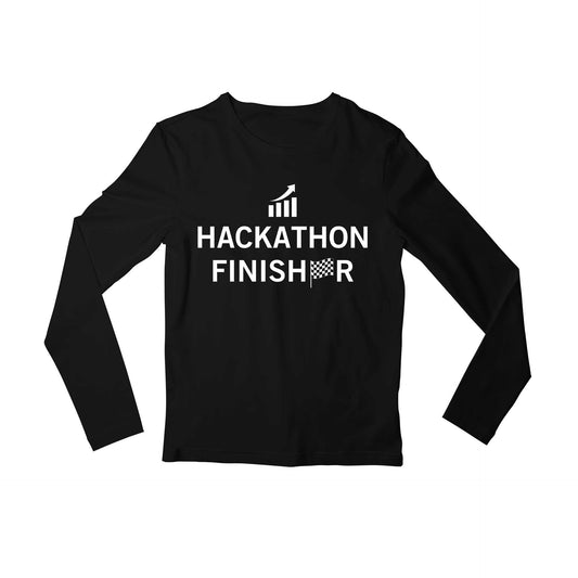 technofunda investing hackathon finisher full sleeves long sleeves finance stock equity compounding graphic stylish buy online india vivek mashrani tbt men women girls boys unisex black