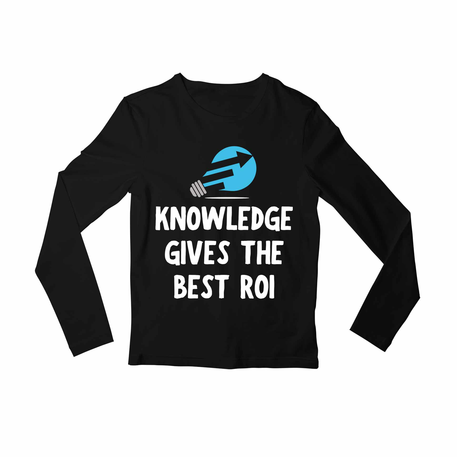 technofunda investing knowledge gives the best roi full sleeves long sleeves finance stock equity compounding graphic stylish buy online india vivek mashrani tbt men women girls boys unisex black