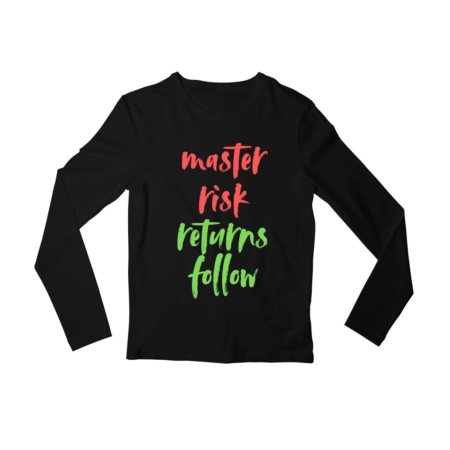 technofunda investing master risk returns follow full sleeves long sleeves finance stock equity compounding graphic stylish buy online india vivek mashrani tbt men women girls boys unisex black
