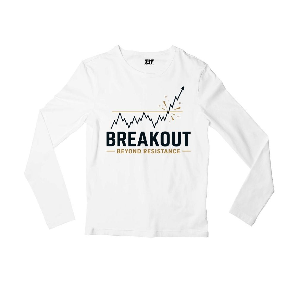technofunda investing breakout beyond resistance full sleeves long sleeves finance stock equity compounding graphic stylish buy online india vivek mashrani tbt men women girls boys unisex black