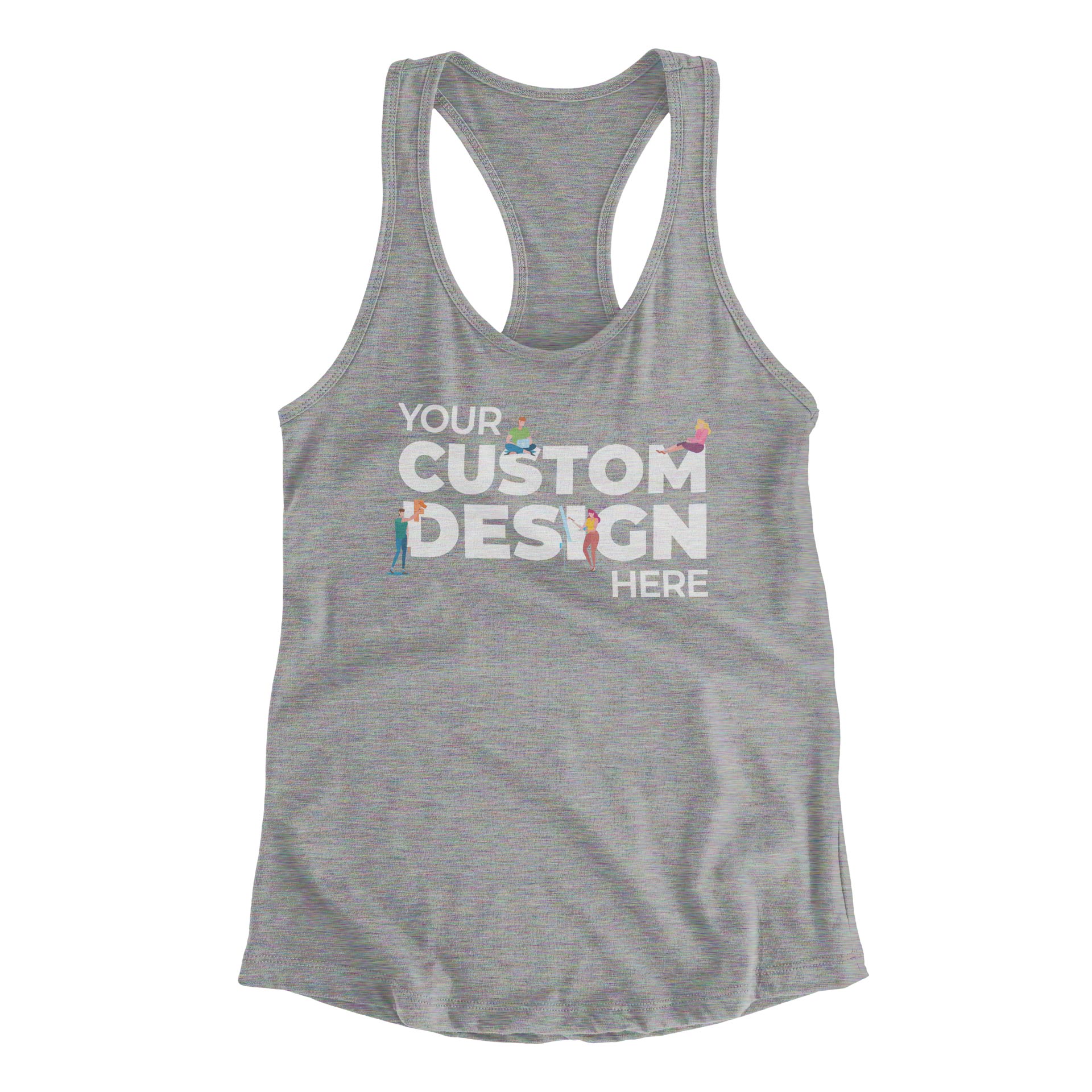 grey melange custom customizable tank top unisex different variants TechnoFunda custom-made personalised custom t-shirts custom design personalized gifts