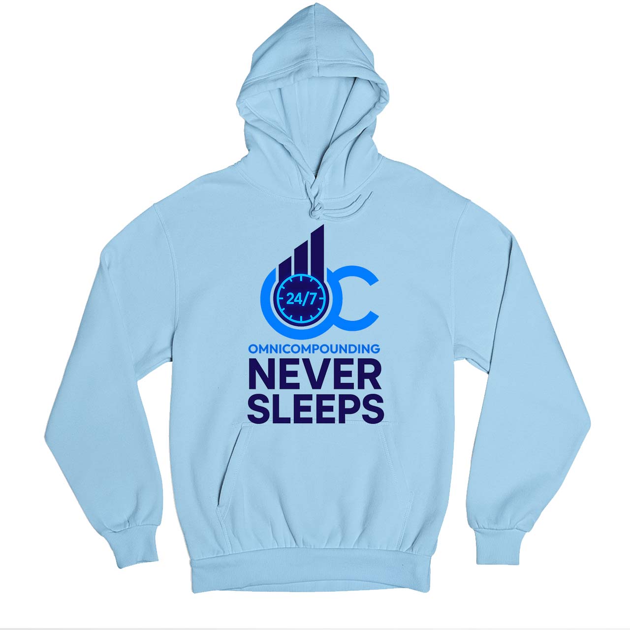 Buy TechnoFunda Hoodie - Omnicompounding Never Sleeps