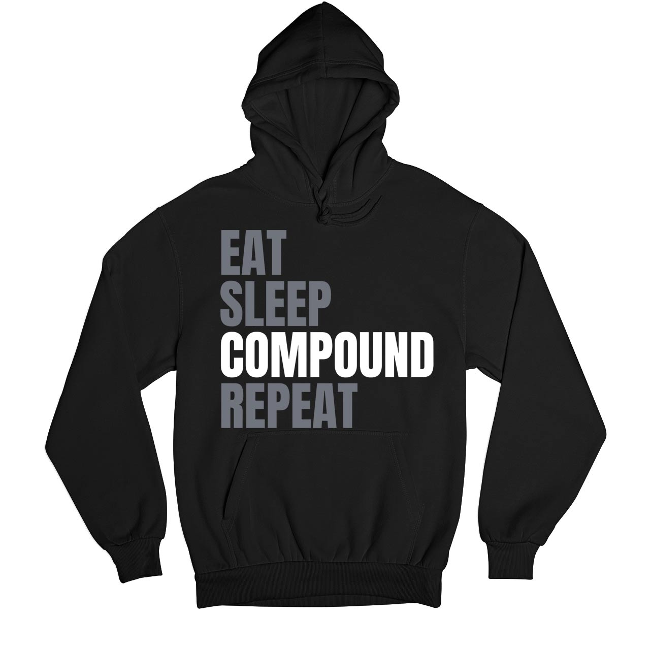 technofunda investing eat sleep compound repeat hoodie hooded sweatshirt winterwear finance stock equity compounding graphic stylish buy online india vivek mashrani tbt men women girls boys unisex black