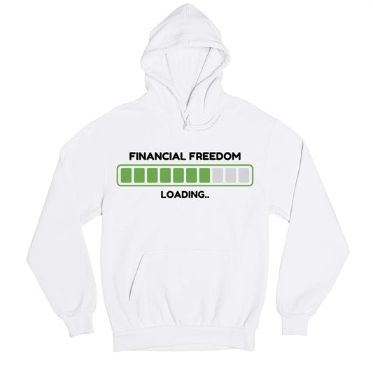 technofunda investing financial freedom loading hoodie hooded sweatshirt winterwear finance stock equity compounding graphic stylish buy online india vivek mashrani tbt men women girls boys unisex white