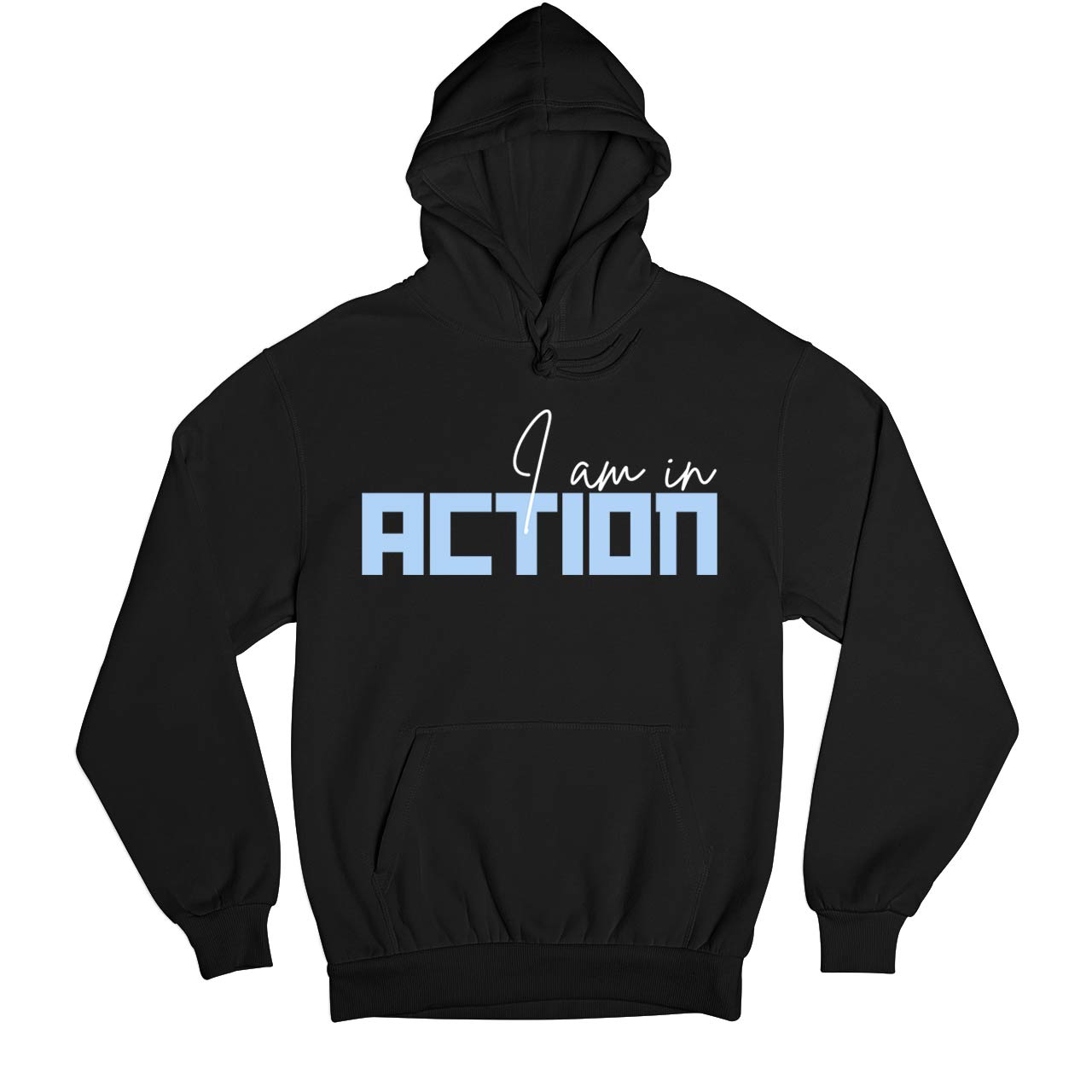 technofunda investing i am in action hoodie hooded sweatshirt winterwear finance stock equity compounding graphic stylish buy online india vivek mashrani tbt men women girls boys unisex black