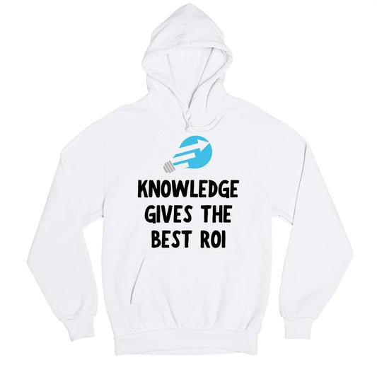 technofunda investing knowledge gives the best roi hoodie hooded sweatshirt winterwear finance stock equity compounding graphic stylish buy online india vivek mashrani tbt men women girls boys unisex white