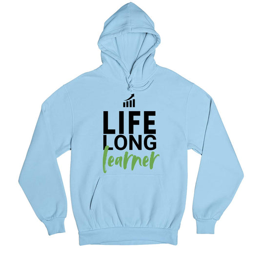 technofunda investing life long learner hoodie hooded sweatshirt winterwear finance stock equity compounding graphic stylish buy online india vivek mashrani tbt men women girls boys unisex baby blue