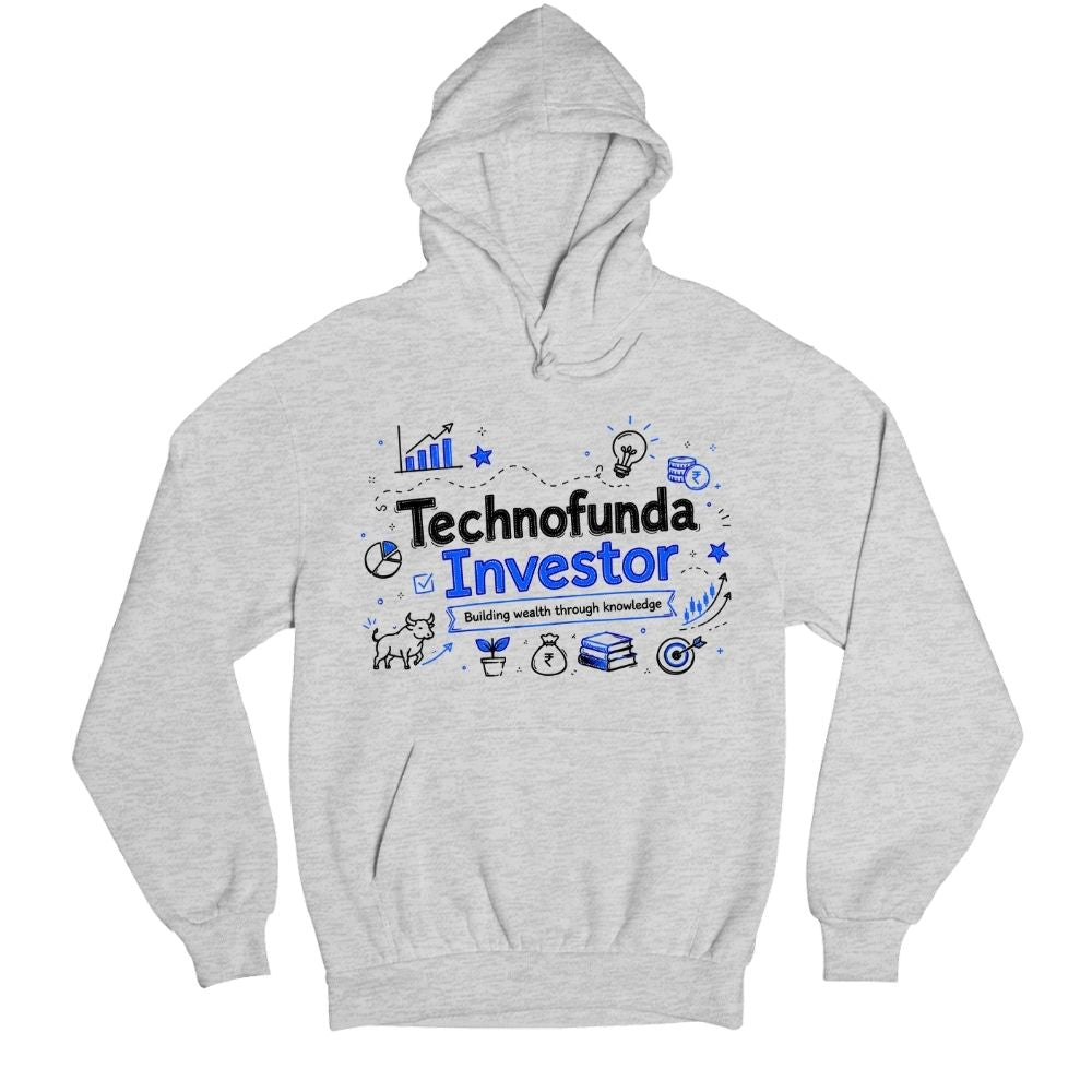 technofunda investing technofunda investor hoodie hooded sweatshirt winterwear finance stock equity compounding graphic stylish buy online india vivek mashrani tbt men women girls boys unisex black