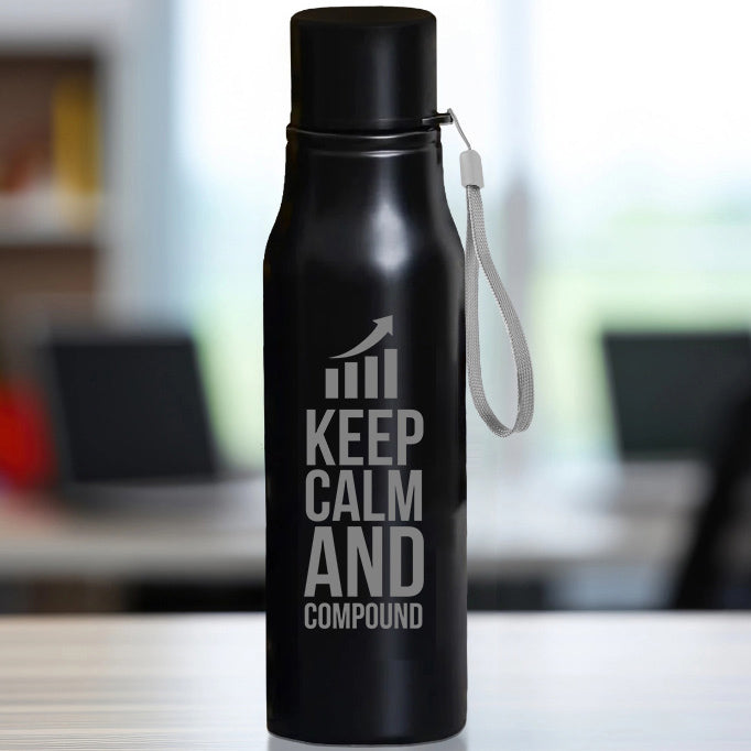 Engraved Steel Water Bottle - Keep Calm And Compound