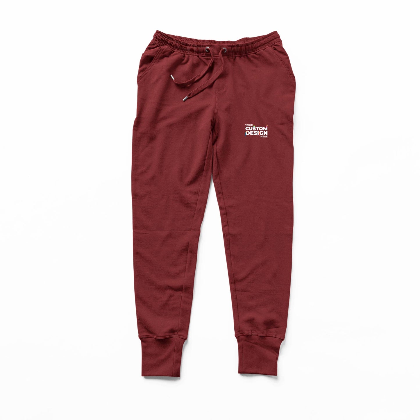 custom customizable maroon joggers unisex different variants TechnoFunda custom-made personalised custom joggers custom design customisable