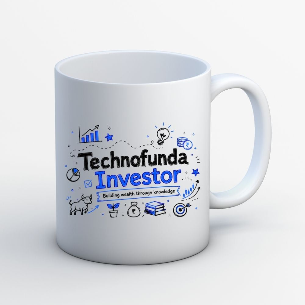technofunda investing technofunda investor mug coffee ceramic finance stock equity compounding graphic stylish buy online india vivek mashrani tbt men women girls boys unisex