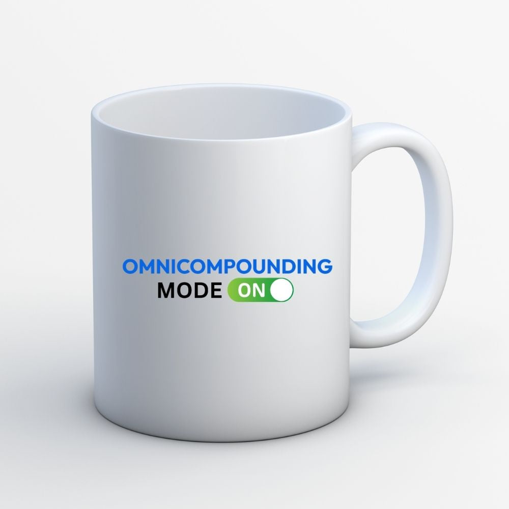technofunda investing omnicompounding mode on mug coffee ceramic finance stock equity compounding graphic stylish buy online india vivek mashrani tbt men women girls boys unisex