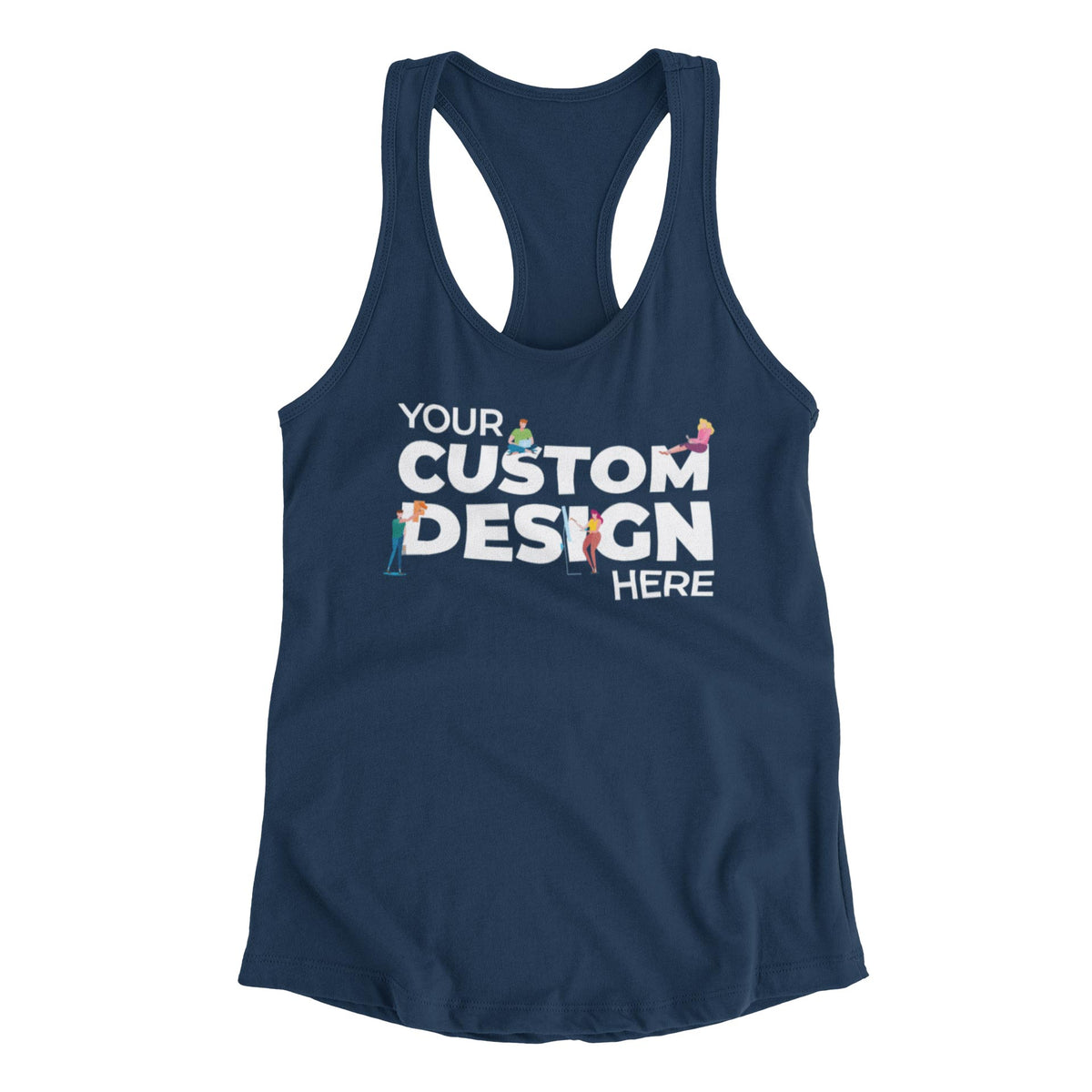 Navy Blue custom customizable tank top unisex different variants TechnoFunda custom-made personalised custom t-shirts custom design personalized gifts