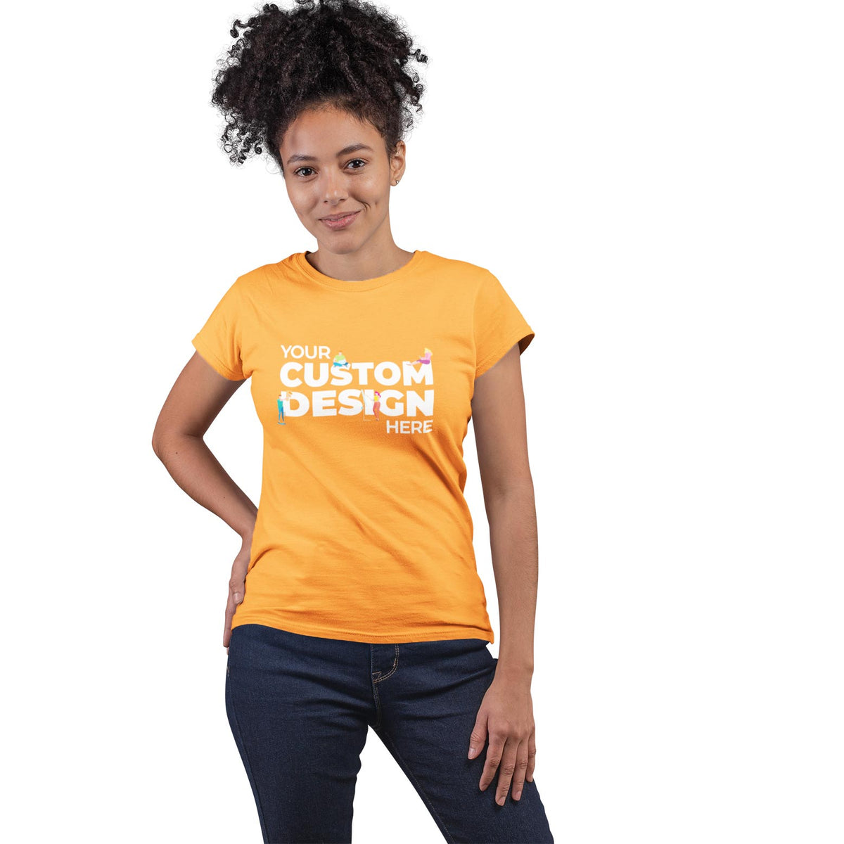 custom customizable personalised orange tops by TechnoFunda cotton plain orange top for women india tops for girls tops for women