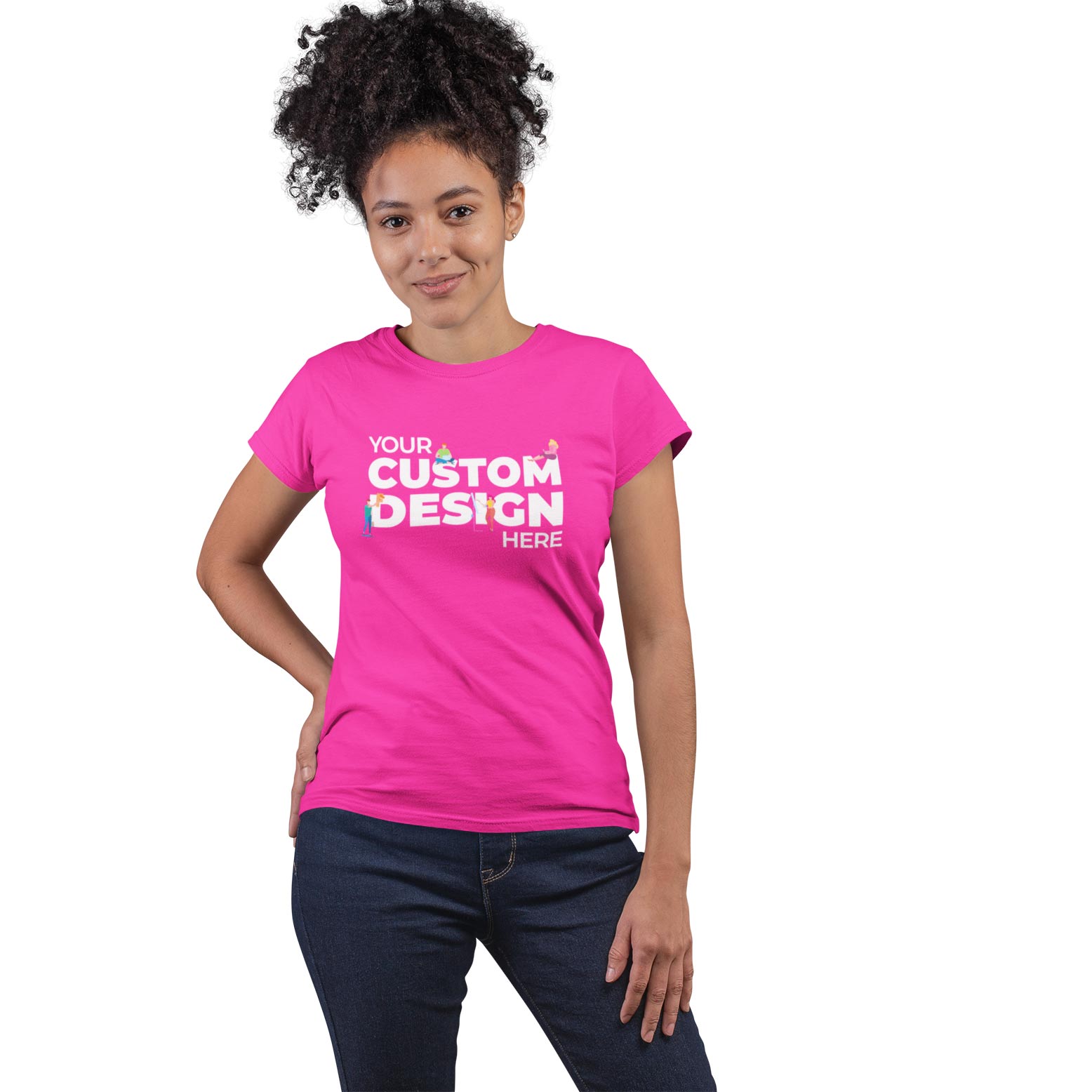 custom customizable personalised pink tops by TechnoFunda cotton plain pink top for women india tops for girls tops for women