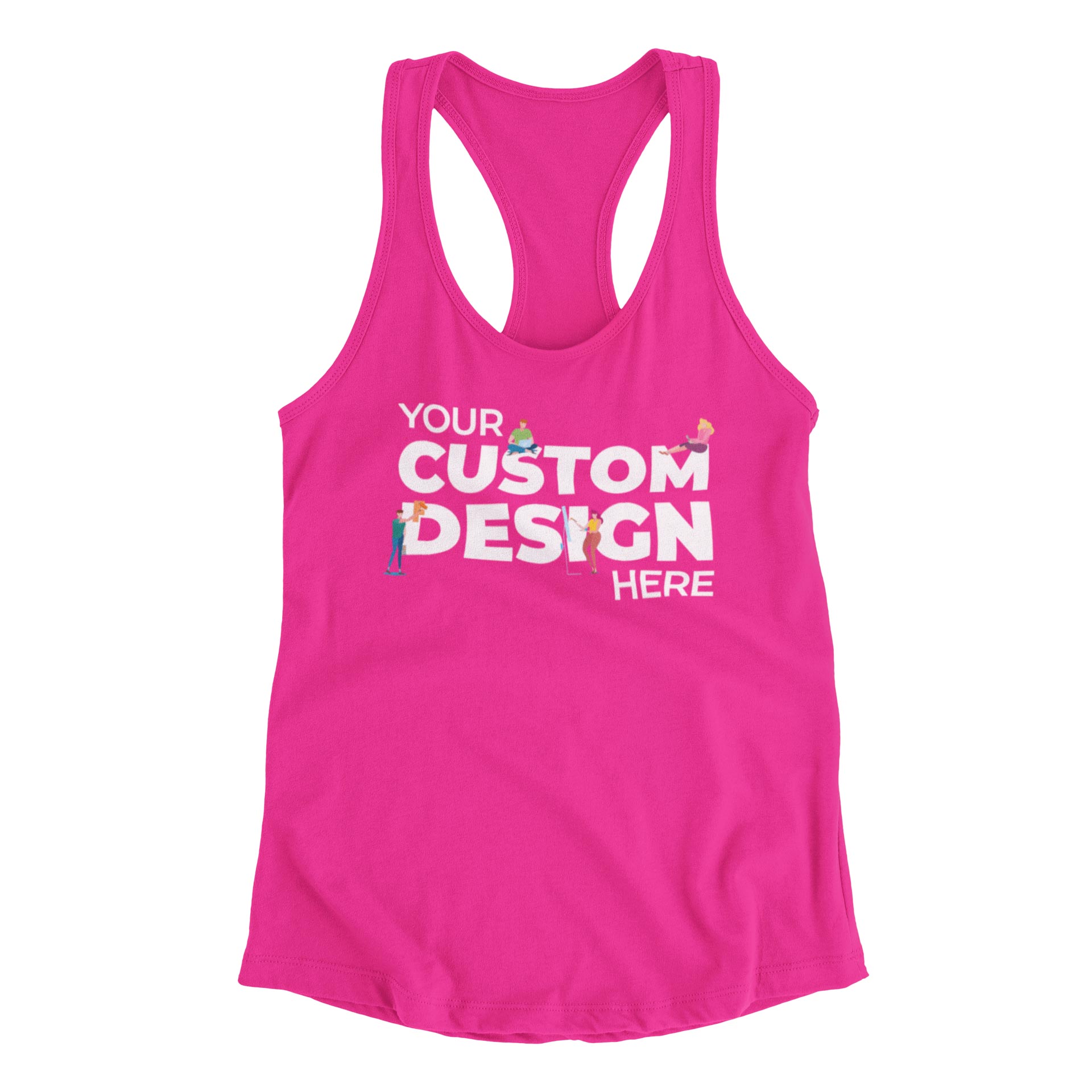 pink custom customizable tank top unisex different variants TechnoFunda custom-made personalised custom t-shirts custom design personalized gifts
