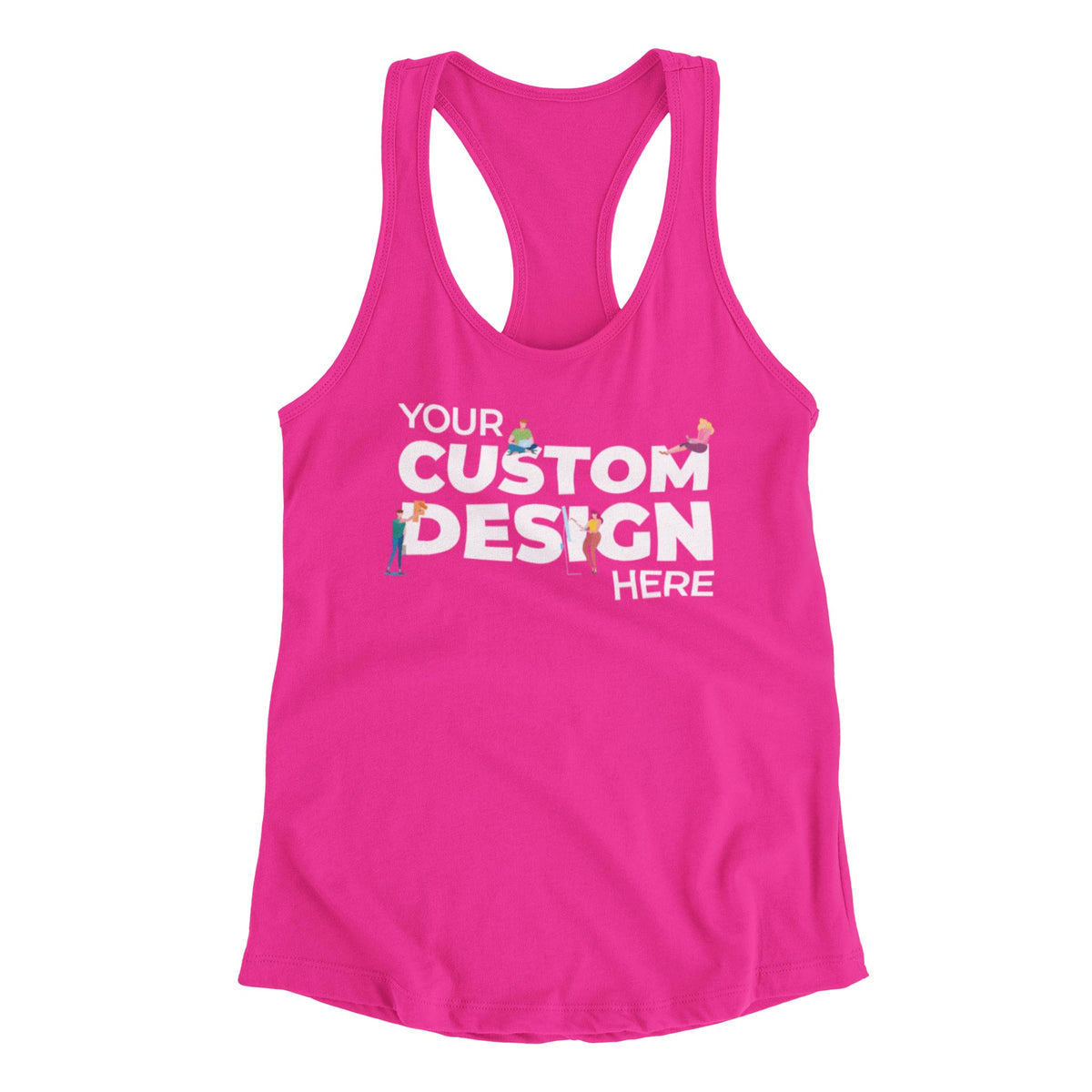 pink custom customizable tank top unisex different variants TechnoFunda custom-made personalised custom t-shirts custom design personalized gifts