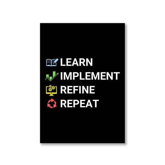 technofunda investing learn implement refine repeat poster wall art buy online india vivek mashrani tbt a4