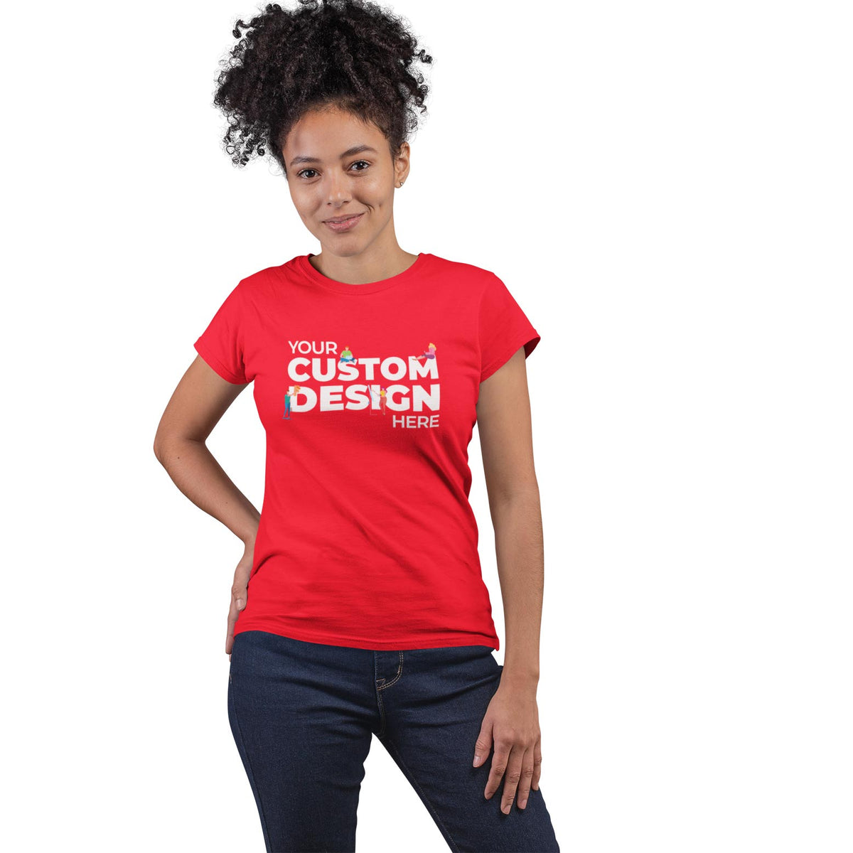custom customizable personalised red tops by TechnoFunda cotton plain red top for women india tops for girls tops for women